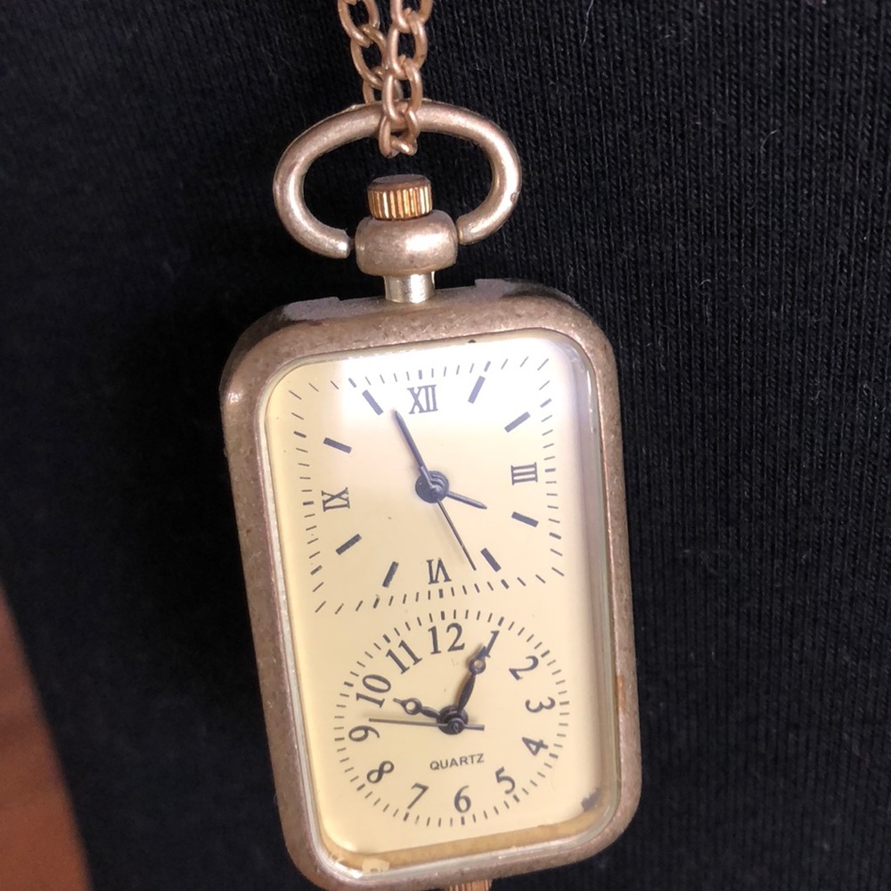 Dual clock necklace 30”